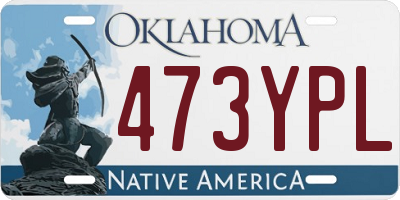 OK license plate 473YPL