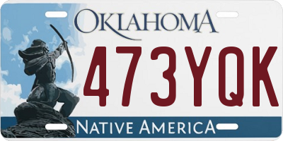 OK license plate 473YQK