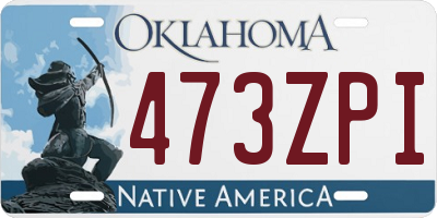 OK license plate 473ZPI