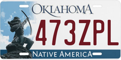 OK license plate 473ZPL