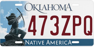 OK license plate 473ZPQ