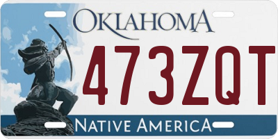 OK license plate 473ZQT