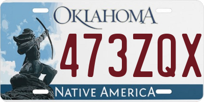 OK license plate 473ZQX