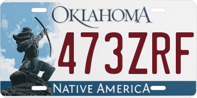 OK license plate 473ZRF