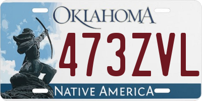 OK license plate 473ZVL