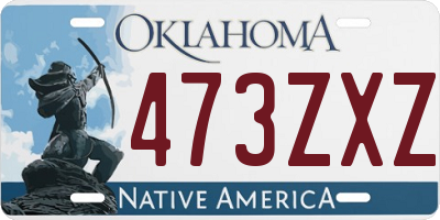 OK license plate 473ZXZ