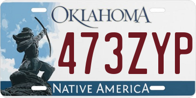 OK license plate 473ZYP