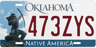 OK license plate 473ZYS