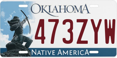 OK license plate 473ZYW