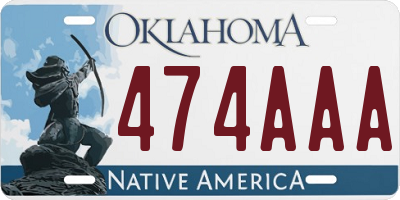 OK license plate 474AAA