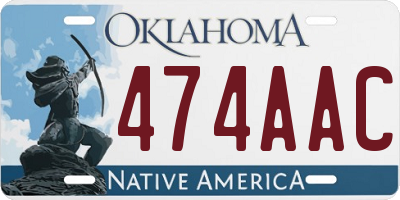 OK license plate 474AAC