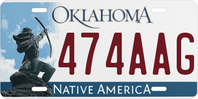 OK license plate 474AAG