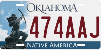 OK license plate 474AAJ
