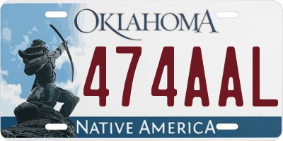 OK license plate 474AAL