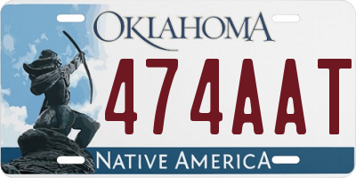 OK license plate 474AAT