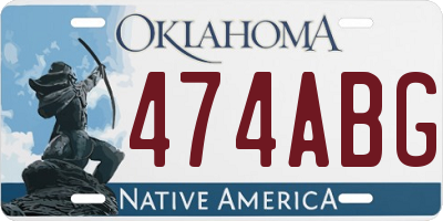OK license plate 474ABG