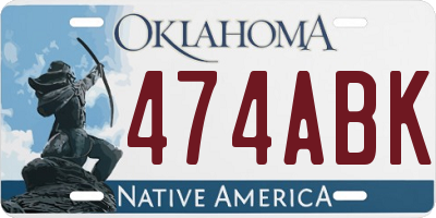 OK license plate 474ABK
