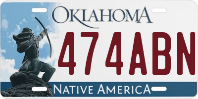 OK license plate 474ABN