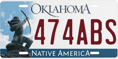 OK license plate 474ABS