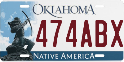 OK license plate 474ABX
