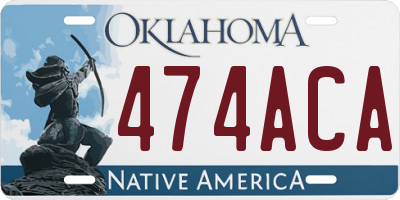 OK license plate 474ACA