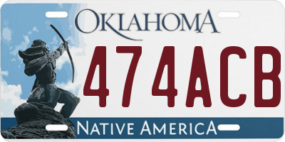 OK license plate 474ACB