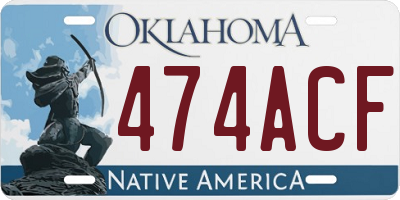 OK license plate 474ACF