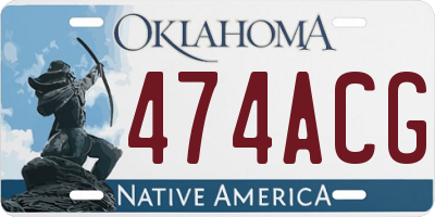 OK license plate 474ACG