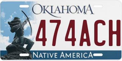 OK license plate 474ACH
