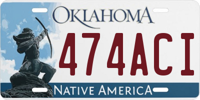 OK license plate 474ACI