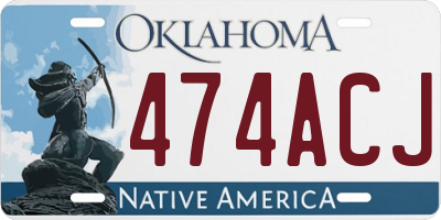 OK license plate 474ACJ