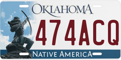 OK license plate 474ACQ