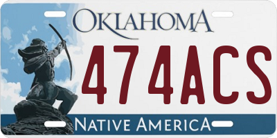 OK license plate 474ACS