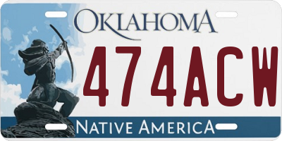 OK license plate 474ACW
