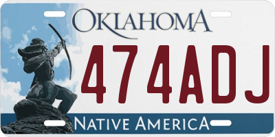 OK license plate 474ADJ