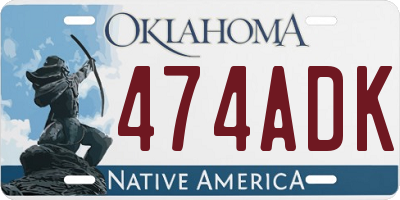 OK license plate 474ADK