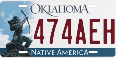 OK license plate 474AEH