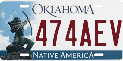 OK license plate 474AEV