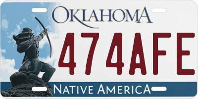OK license plate 474AFE