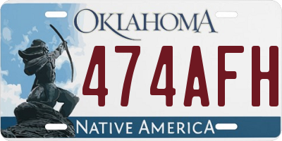 OK license plate 474AFH