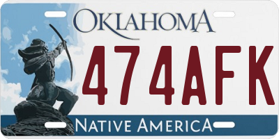 OK license plate 474AFK