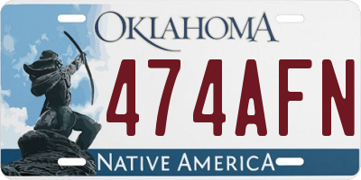 OK license plate 474AFN