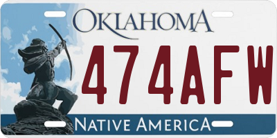 OK license plate 474AFW