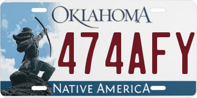 OK license plate 474AFY