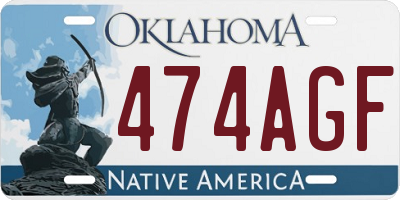 OK license plate 474AGF