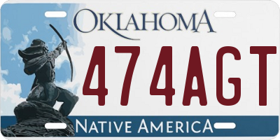 OK license plate 474AGT