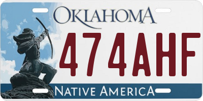 OK license plate 474AHF