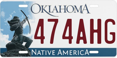 OK license plate 474AHG
