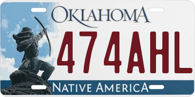 OK license plate 474AHL