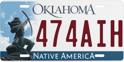 OK license plate 474AIH
